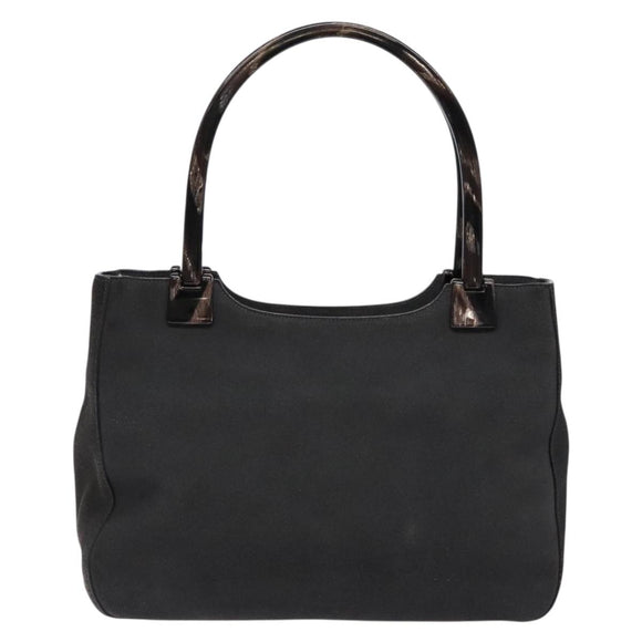 PRADA Tote Bag Suede Gray Silver Auth 139262