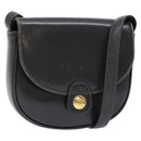 CELINE Shoulder Bag Leather Gray Gold Auth 139263-1