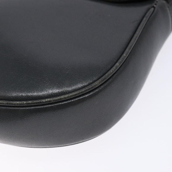 CELINE Shoulder Bag Leather Gray Gold Auth 139263