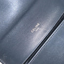 CELINE Shoulder Bag Leather Gray Gold Auth 139263-16