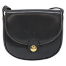CELINE Shoulder Bag Leather Gray Gold Auth 139263-2