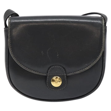 CELINE Shoulder Bag Leather Gray Gold Auth 139263 - 0