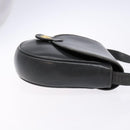 CELINE Shoulder Bag Leather Gray Gold Auth 139263-4