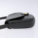 CELINE Shoulder Bag Leather Gray Gold Auth 139263-5