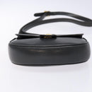 CELINE Shoulder Bag Leather Gray Gold Auth 139263-9