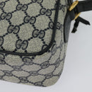 GUCCI GG Supreme Sherry Line Shoulder Bag PVC Navy Gold 904 02 049 Auth 139268-16