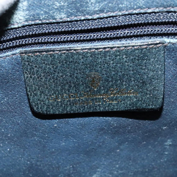 GUCCI GG Supreme Sherry Line Shoulder Bag PVC Navy Gold 904 02 049 Auth 139268