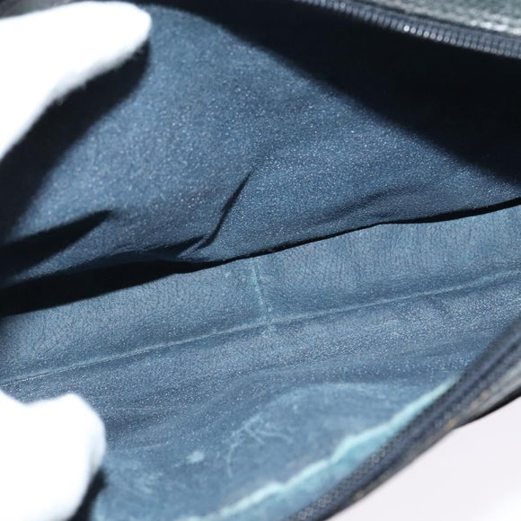 GUCCI GG Supreme Sherry Line Shoulder Bag PVC Navy Gold 904 02 049 Auth 139268