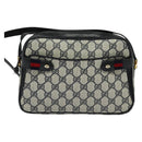 GUCCI GG Supreme Sherry Line Shoulder Bag PVC Navy Gold 904 02 049 Auth 139268-13