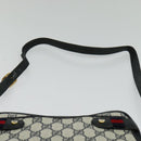 GUCCI GG Supreme Sherry Line Shoulder Bag PVC Navy Gold 904 02 049 Auth 139268-8