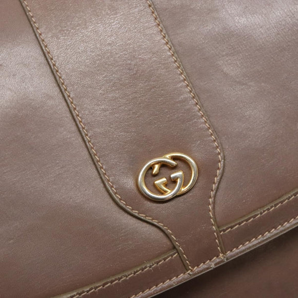 GUCCI Shoulder Bag Leather Beige Gold 001 115 4425 Auth 139269