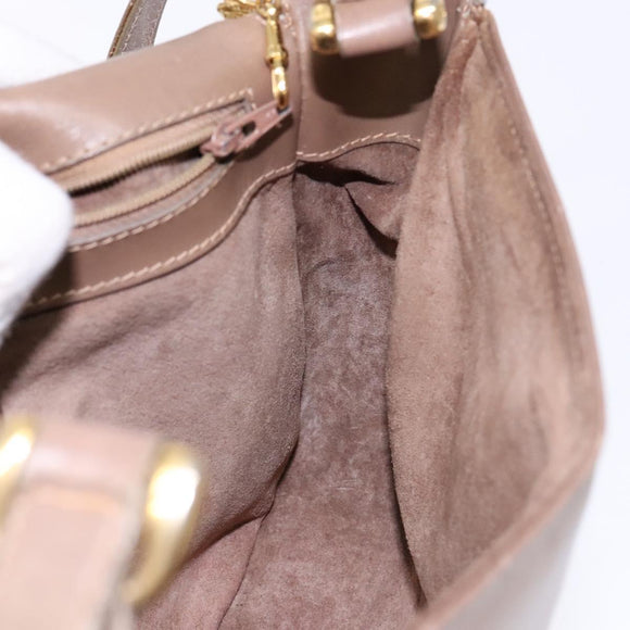 GUCCI Shoulder Bag Leather Beige Gold 001 115 4425 Auth 139269