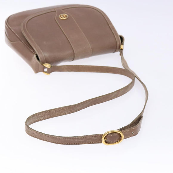 GUCCI Shoulder Bag Leather Beige Gold 001 115 4425 Auth 139269