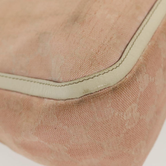 GUCCI GG Canvas Shoulder Bag Pink Gold 146244 Auth 139270