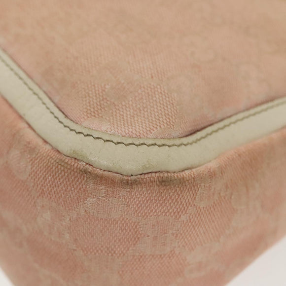 GUCCI GG Canvas Shoulder Bag Pink Gold 146244 Auth 139270