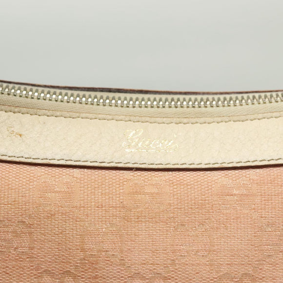 GUCCI GG Canvas Shoulder Bag Pink Gold 146244 Auth 139270