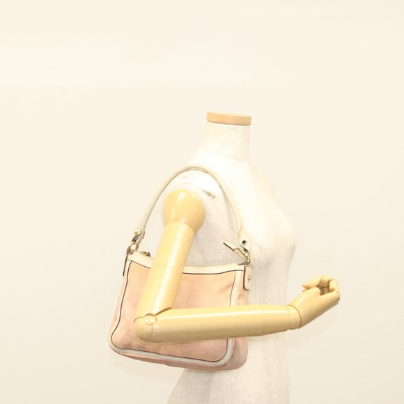 GUCCI GG Canvas Shoulder Bag Pink Gold 146244 Auth 139270