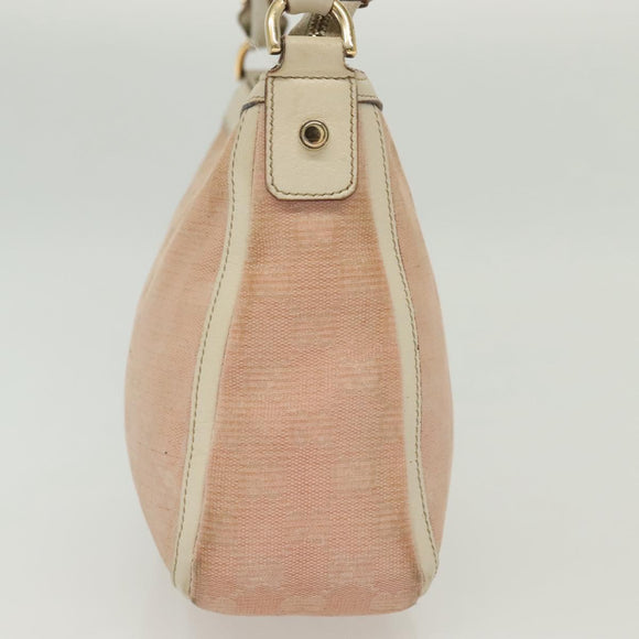 GUCCI GG Canvas Shoulder Bag Pink Gold 146244 Auth 139270