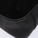 GUCCI Bamboo Shoulder Bag Suede 2way Black Gold 001 3754 1638 Auth 139273-13