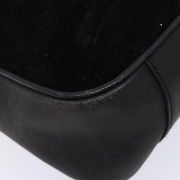 GUCCI Bamboo Shoulder Bag Suede 2way Black Gold 001 3754 1638 Auth 139273