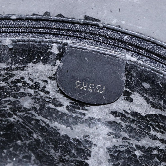 GUCCI Bamboo Shoulder Bag Suede 2way Black Gold 001 3754 1638 Auth 139273