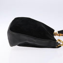 GUCCI Bamboo Shoulder Bag Suede 2way Black Gold 001 3754 1638 Auth 139273-4