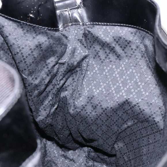 GUCCI Bamboo Shoulder Bag Canvas 2way Black Silver 001 2123 1577 Auth 139274