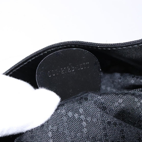 GUCCI Bamboo Shoulder Bag Canvas 2way Black Silver 001 2123 1577 Auth 139274