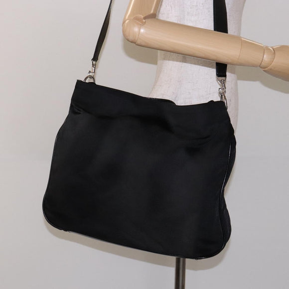 GUCCI Bamboo Shoulder Bag Canvas 2way Black Silver 001 2123 1577 Auth 139274