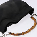 GUCCI Bamboo Shoulder Bag Canvas 2way Black Silver 001 2123 1577 Auth 139274-6