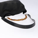 GUCCI Bamboo Shoulder Bag Canvas 2way Black Silver 001 2123 1577 Auth 139274-9