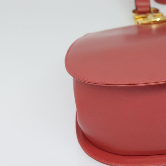 Salvatore Ferragamo Gancini Shoulder Bag Leather Pink Gold Auth 139275