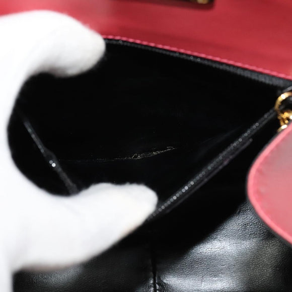 Salvatore Ferragamo Gancini Shoulder Bag Leather Pink Gold Auth 139275