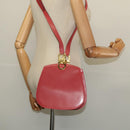 Salvatore Ferragamo Gancini Shoulder Bag Leather Pink Gold Auth 139275-20