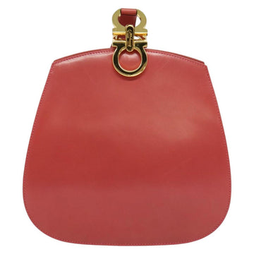 Salvatore Ferragamo Gancini Shoulder Bag Leather Pink Gold Auth 139275 - 0