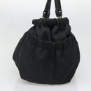 Salvatore Ferragamo Vala Hand Bag Nylon Black Silver Auth 139278-4