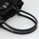 Salvatore Ferragamo Vala Hand Bag Nylon Black Silver Auth 139278-7