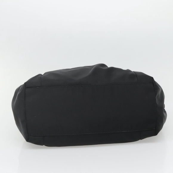 Salvatore Ferragamo Vala Hand Bag Nylon Black Silver Auth 139278