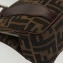 FENDI Zucca Canvas Hand Bag Black Brown Auth 139279-15