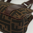 FENDI Zucca Canvas Hand Bag Black Brown Auth 139279-9