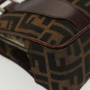 FENDI Zucca Canvas Hand Bag Black Brown Auth 139279-16