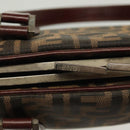 FENDI Zucca Canvas Hand Bag Black Brown Auth 139279-10