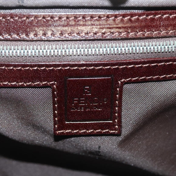 FENDI Zucca Canvas Hand Bag Black Brown Auth 139279