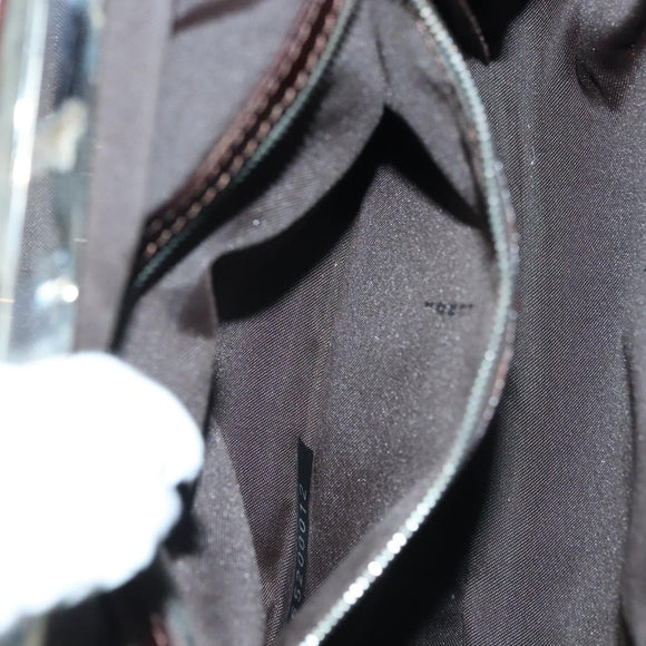 FENDI Zucca Canvas Hand Bag Black Brown Auth 139279