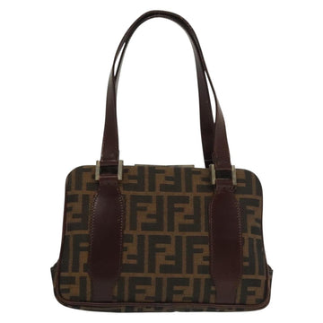 FENDI Zucca Canvas Hand Bag Black Brown Auth 139279 - 0