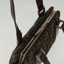 FENDI Zucca Canvas Hand Bag Black Brown Auth 139279-6