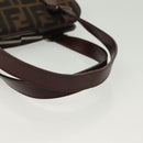 FENDI Zucca Canvas Hand Bag Black Brown Auth 139279-7
