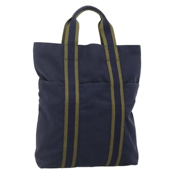 HERMES Fourre Tout Cabas Tote Bag Canvas Navy Auth 139285