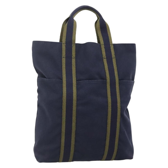 HERMES Fourre Tout Cabas Tote Bag Canvas Navy Auth 139285