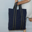 HERMES Fourre Tout Cabas Tote Bag Canvas Navy Auth 139285-19